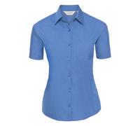 Russell Athletic Collection Ladies/Womens Short Sleeve Poly-Cotton Easy Care Poplin Shirt (Corporate Blue) - Multicolour - Size Medium