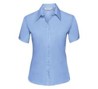 (XS, Bright Sky) Russell Collection Ladies/Womens Short Sleeve Ultimate Non-Iron Shirt