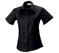 Russell Collection Ladies/Womens Short Sleeve Ultimate Non-Iron Shirt (M) (Black)