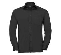 Russell Collection Long Sleeve Easy Care Poplin Shirt Classic Collar Workwear