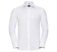 Russell Collection Long Sleeve Herringbone Shirt Classic Durable Style Fit