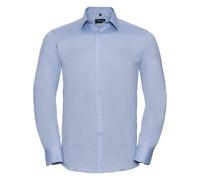 Russell Collection Long Sleeve Herringbone Shirt Classic Durable Style Fit