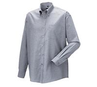 Russell Collection Long Sleeve Oxford Shirt - Silver - 20