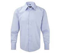 Russell Collection Long Sleeved Easycare Tailored Oxford Shirt - Oxford Blue - 16.0