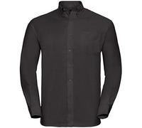 Russell collection Long-sleeved Oxford shirt, easy care, also available in plus sizes, Men, Black, X-Large