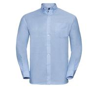 Russell Collection Men's Classic Oxford Long-Sleeved Shirt in Blue | Size: 3XL Russell Collection Blue 3XL