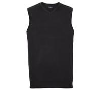 Russell Athletic Collection Mens Cotton Acrylic V Neck Sleeveless Sweatshirt (Black) - Size Large
