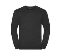Russell Athletic Collection Mens Cotton Acrylic V Neck Sweatshirt (Charcoal Marl) - Size Small