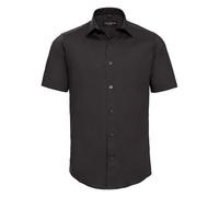 Russell Athletic Collection Mens Easy-Care Fitted Short-Sleeved Shirt (Black) - Size 15.5 inch