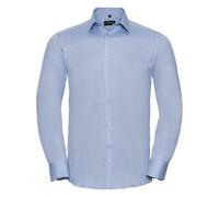 Russell Athletic Collection Mens Herringbone Long-Sleeved Formal Shirt (Light Blue) - Size 18.5 inch