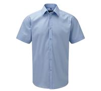 Russell Collection Mens Herringbone Short-Sleeved Shirt RW9945