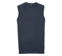 Knitted V Neck Sleeveless Sweatshirt Russell Collection Navy S