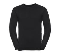 Russell Collection Men's Knitted V Neck Sweatshirt in Black | Size: 3XL Russell Collection Black 3XL