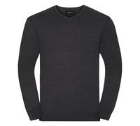 Russell Collection Men's Knitted V Neck Sweatshirt in Charcoal | Size: 3XL Russell Collection Charcoal 3XL