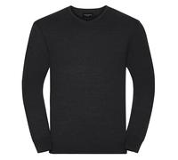 Russell Athletic Collection Mens Knitted V Neck Sweatshirt (Charcoal Marl) - Size 2XS