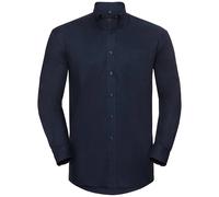 Russell Men's Collection Long Sleeve Easy Care Oxford Shirt in Navy | Size: 18.5 in Russell Navy 18.5 in
