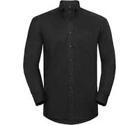 Russell Collection Mens Long Sleeve Easy Care Oxford Shirt (16.5inch) (Black)