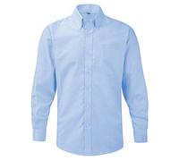 Russell Collection Mens Long Sleeve Easy Care Oxford Shirt