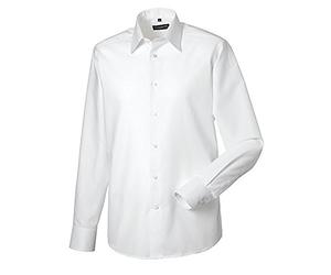 Russell Collection Mens Long Sleeve Easy Care Tailored Oxford Shirt (15inch) (White)