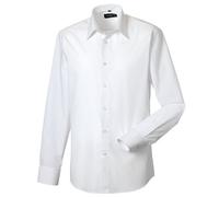 Russell Collection Mens Long Sleeve Poly-Cotton Easy Care Tailored Poplin Shirt (L) (White)