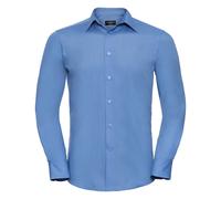 Russell Athletic Collection Mens Long Sleeve Poly-Cotton Easy Care Tailored Poplin Shirt (Corporate Blue) - Size 3XL