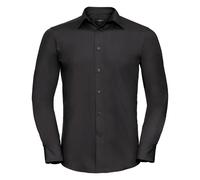 Russell Collection Men's Long Sleeve Poplin Shirt 924M Black 16-16.5" (GH140)