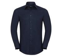 Russell Collection Men's Long Sleeve Tailored Classic & Comfortable Oxford Shirt