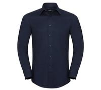 Russell Collection Men's Long Sleeve Tailored Classic & Comfortable Oxford Shirt