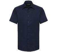 Russell Collection Men's Oxford Easy-Care Tailored Shirt in Navy | Size: 16.5 in Russell Collection Navy 16.5 in