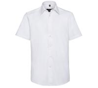 Russell Athletic Collection Mens Oxford Easy-Care Tailored Short-Sleeved Shirt (White) - Size 18.5 inch