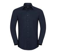 Russell Athletic Collection Mens Oxford Tailored Long-Sleeved Formal Shirt (Bright Navy) - Navy/Blue - Size 17.5 inch