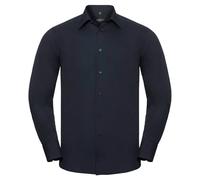 Russell Collection Men's Polycotton Tailored Long-Sleeved Shirt in Navy | Size: Medium Russell Collection Navy M
