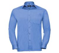 Russell Athletic Collection Mens Poplin Easy-Care Long-Sleeved Shirt (Corporate Blue) - Size X-Large