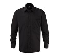 Russell Athletic Collection Mens Poplin Long-Sleeved Shirt (Black) - Size Small
