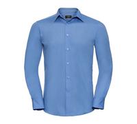 Russell Athletic Collection Mens Poplin Tailored Long-Sleeved Shirt (Corporate Blue) - Size X-Large