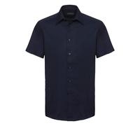 (15inch, Bright Navy) Russell Collection Mens Short Sleeve Easy Care Tailored Oxford Shirt