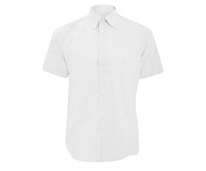 Russell Collection Mens Short Sleeve Easy Care Tailored Oxford Shirt (15inch) (White)