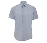 Russell Collection Mens Short Sleeve Easy Care Tailored Oxford Shirt (17inch) (Oxford Blue)