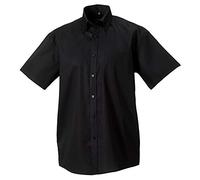 Russell Collection Mens Short Sleeve Ultimate Non-Iron Shirt (19.5inch) (Black)
