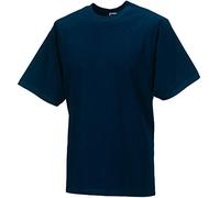 Russell Collection Men's Short SleeveT-Shirt - Blue - French Navy - X-Small
