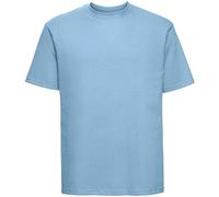 Russell Collection Men's Short SleeveT-Shirt - Blue - Sky - X-Small
