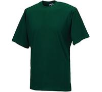 Russell Collection Men's Short SleeveT-Shirt - Green - Bottle Green - Small