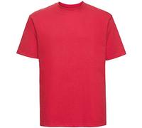 Russell Collection Men's Short SleeveT-Shirt - Red - Bright Red - XX-Large