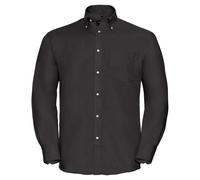 Russell Collection Men's Ultimate Non-Iron Long-Sleeved Formal Shirt in Black | Size: 18.5 in Russell Collection Black 18.5 in