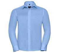 Russell Collection Men's Ultimate Non-Iron Tailored Long-Sleeved Shirt in Light Blue | Size: Large Russell Collection Light Blue L