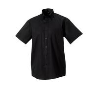 Russell Collection Men's Ultimate Short-Sleeved Shirt in Black | Size: 17.5 in Russell Collection Black 17.5 in
