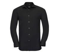Ultimate Stretch Long-Sleeved Formal Shirt Russell Collection Black 4XL