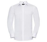 Russell Athletic Collection Mens Ultimate Stretch Long-Sleeved Shirt (White) - Size 16.5 inch