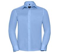 Russell Collection Men's Ultimate Tailored Long-Sleeved Shirt in Light Blue | Size: 15.5 in Russell Collection Light Blue 15.5 in