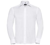 Russell Athletic Collection Mens Ultimate Tailored Long-Sleeved Shirt (White) Cotton - Size 14.5 inch